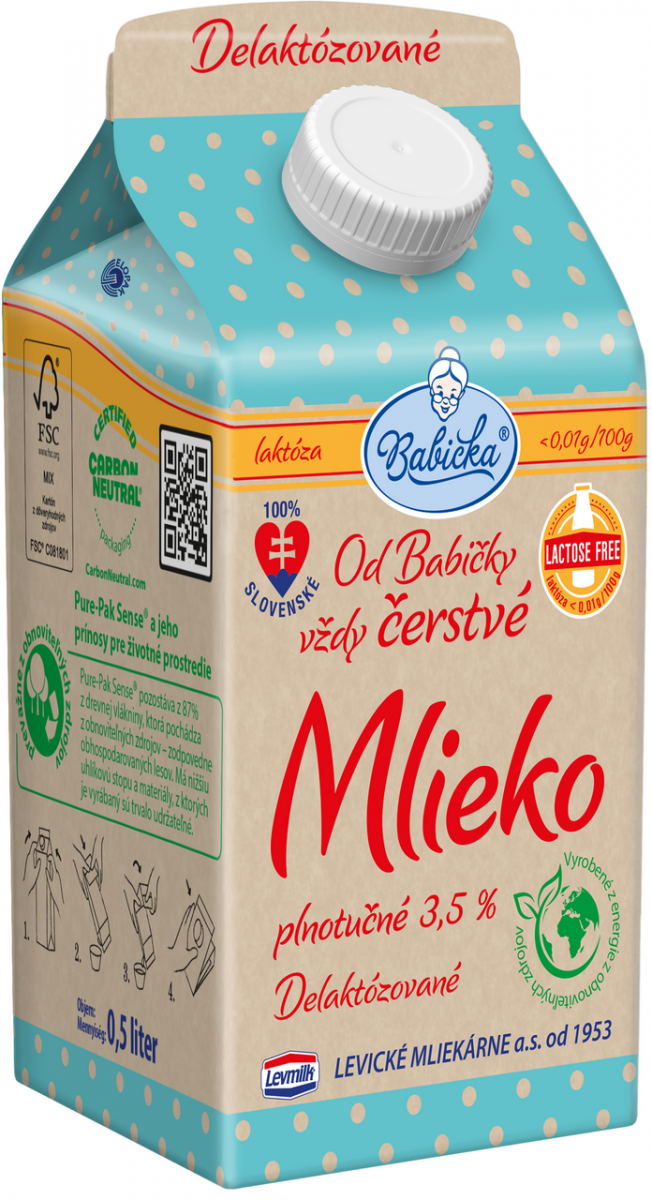 Babička Delaktózované mlieko 3,5% chlad. 500ml