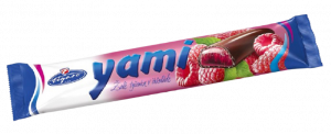 Yami želé tyčinka s malinovou príchuťou v horkej čokoláde 25g
