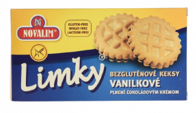 Novalim LIMKY-bezgluténové keksy vanilkové plnené 150g