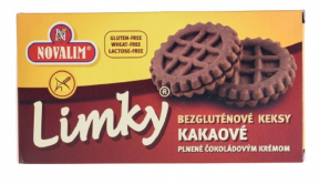 Novalim LIMKY-bezgluténové keksy kakaové plnené 150g
